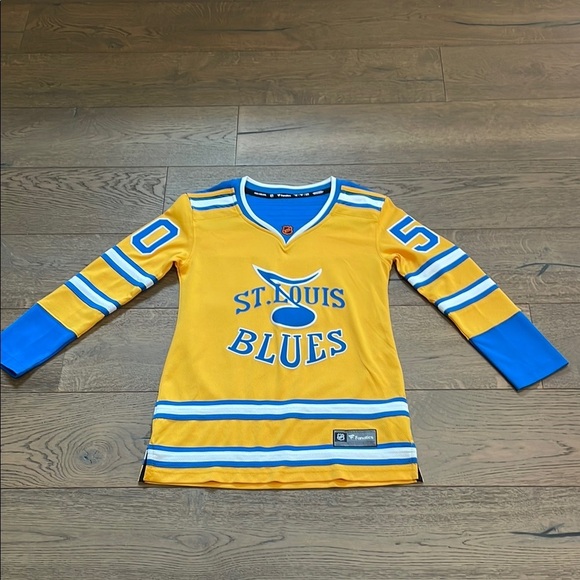 Authentic Fanatics St. Louis Blues Yellow Binnington 50 Jersey NHL Women’s XS - Picture 2 of 8